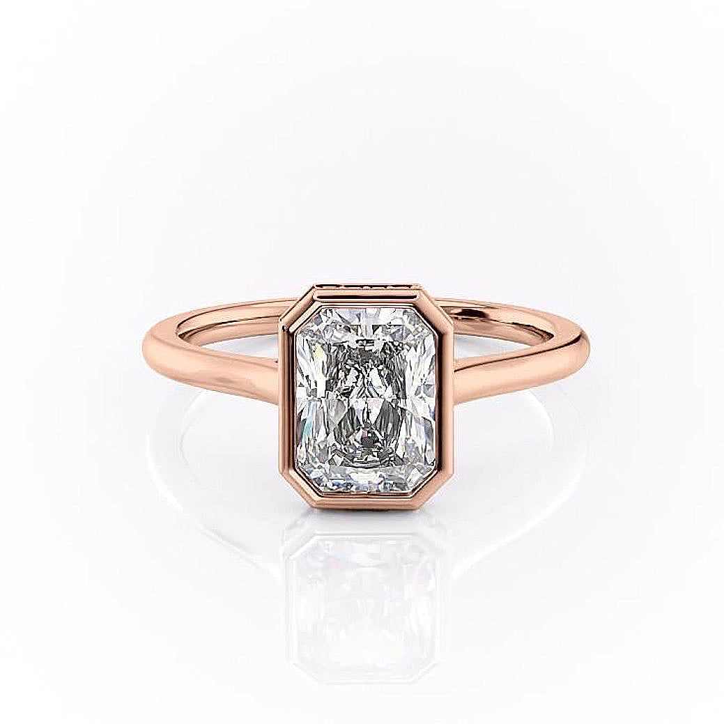 2.1 CT Radiant Cut Bezel Solitaire Moissanite Engagement Ring 12 2.1 CT Radiant Cut Bezel Solitaire Moissanite Engagement Ring 12