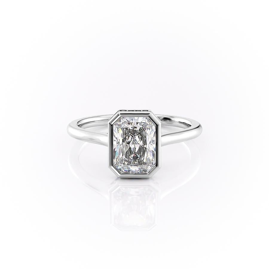 2.1 CT Radiant Cut Bezel Solitaire Moissanite Engagement Ring 10 2.1 CT Radiant Cut Bezel Solitaire Moissanite Engagement Ring 10
