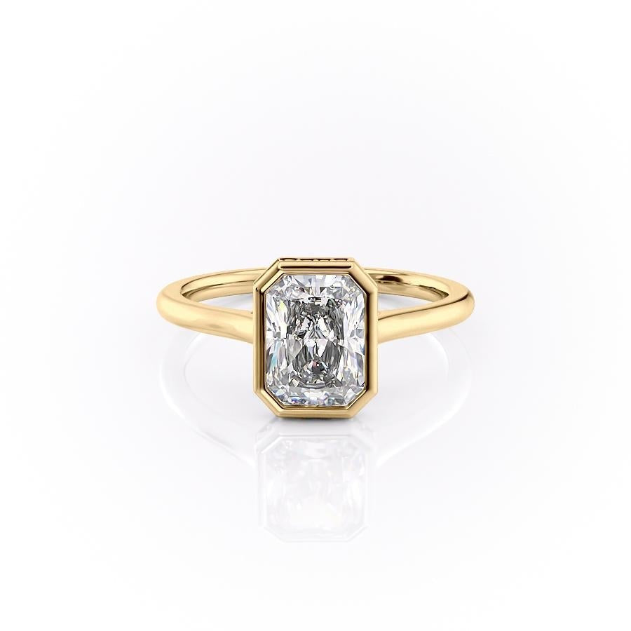 2.1 CT Radiant Cut Bezel Solitaire Moissanite Engagement Ring 11 2.1 CT Radiant Cut Bezel Solitaire Moissanite Engagement Ring 11