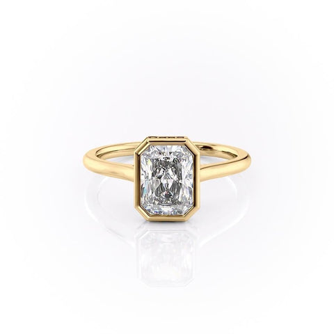 2.1 CT Radiant Cut Bezel Solitaire Moissanite Engagement Ring 11 2.1 CT Radiant Cut Bezel Solitaire Moissanite Engagement Ring 11