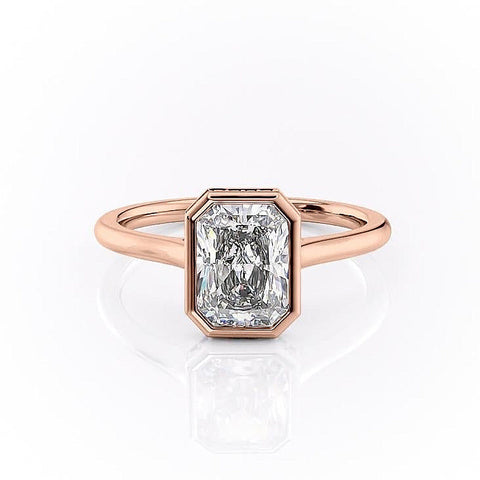 2.1 CT Radiant Cut Bezel Solitaire Moissanite Engagement Ring 12 2.1 CT Radiant Cut Bezel Solitaire Moissanite Engagement Ring 12