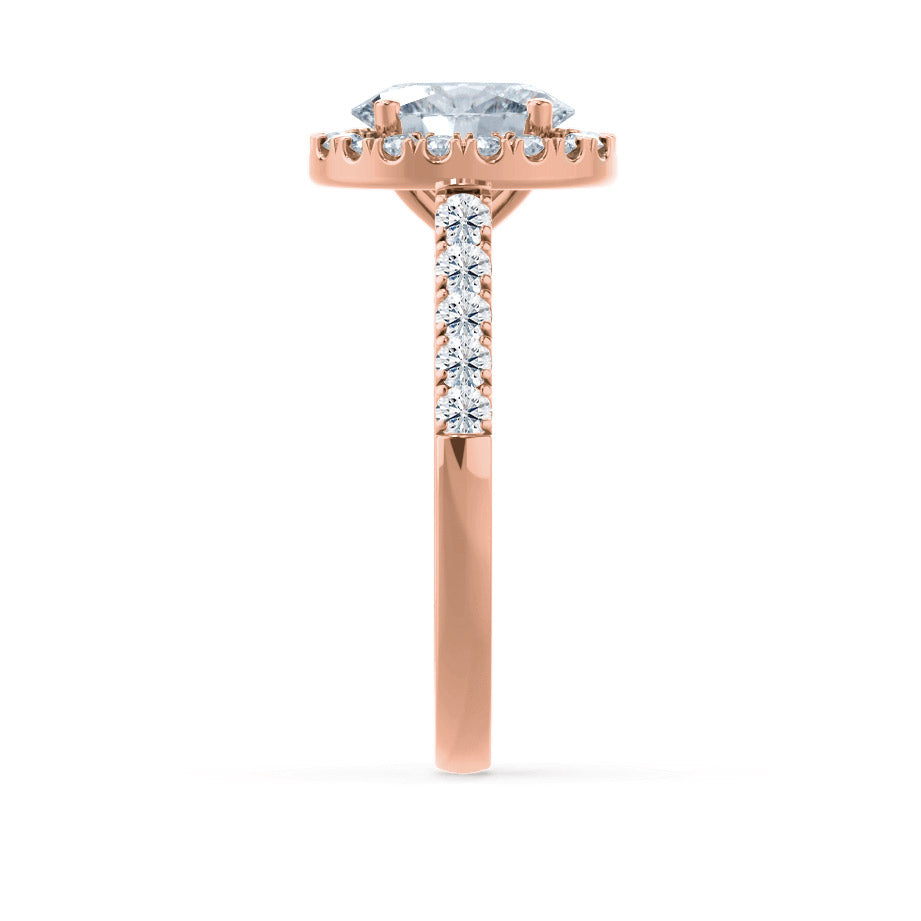 Oval Halo & Pave Lab Grown Diamond Engagement Ring