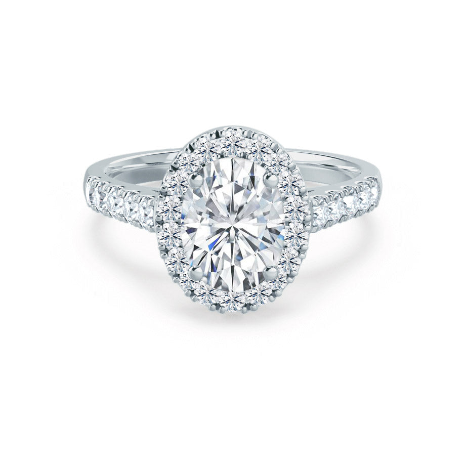 1.50 CT Oval Shaped Moissanite Halo Style Engagement Ring 6 1.50 CT Oval Shaped Moissanite Halo Style Engagement Ring 6