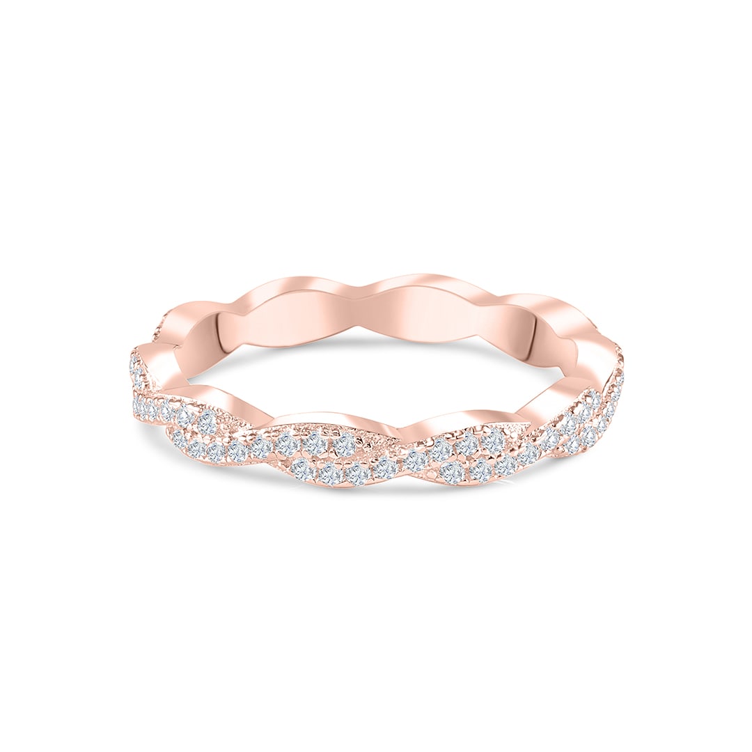 0.34 TCW Round Twisted Style Moissanite Wedding Band 13 0.34 TCW Round Twisted Style Moissanite Wedding Band 13