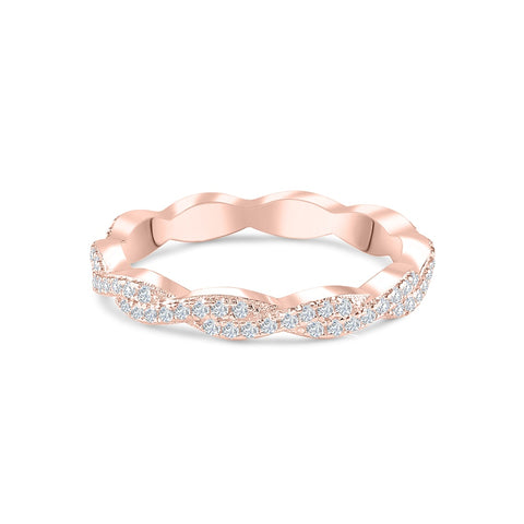 0.34 TCW Round Twisted Style Moissanite Wedding Band 13 0.34 TCW Round Twisted Style Moissanite Wedding Band 13