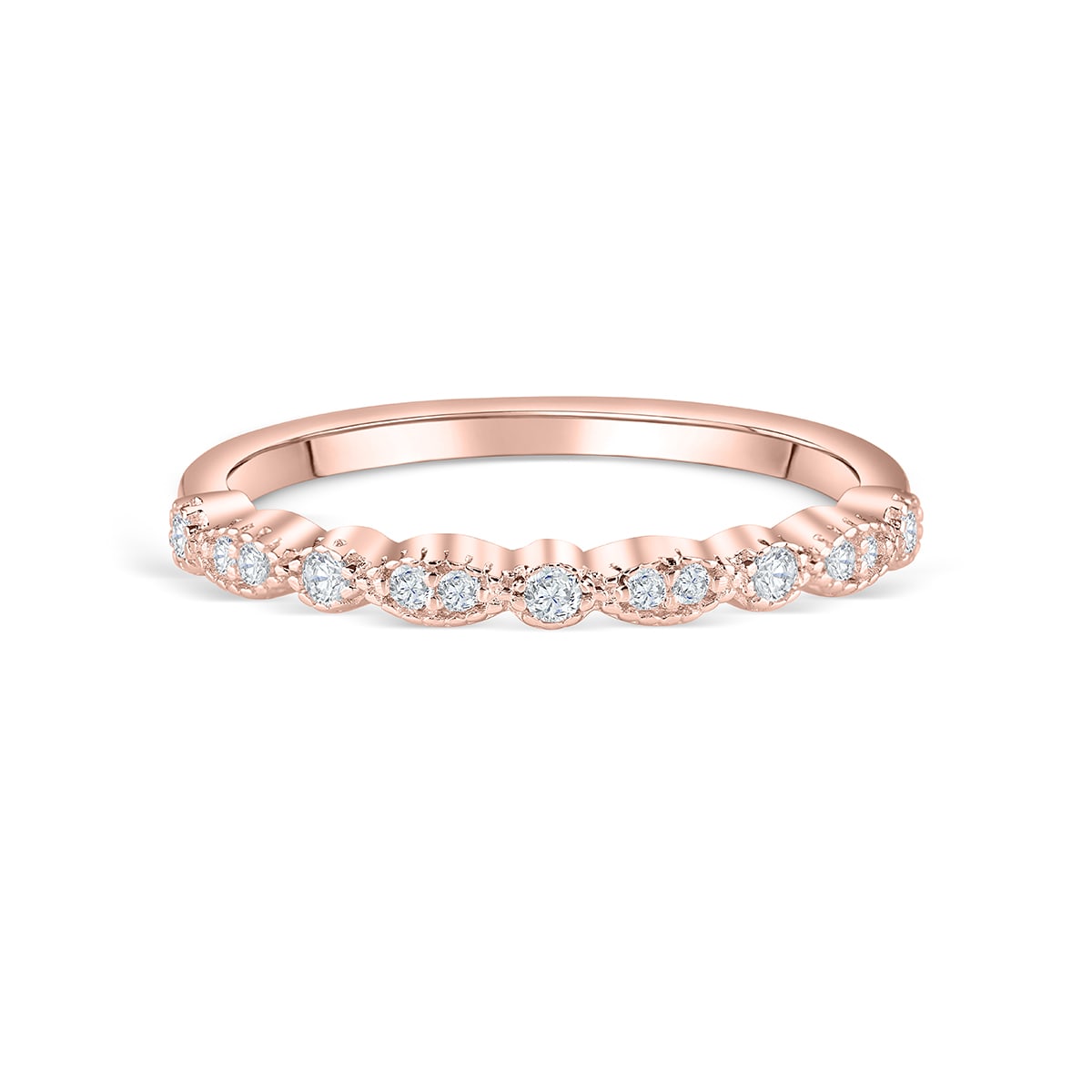 0.16 TCW Round Milgrain Style Moissanite Wedding Band 12 0.16 TCW Round Milgrain Style Moissanite Wedding Band 12