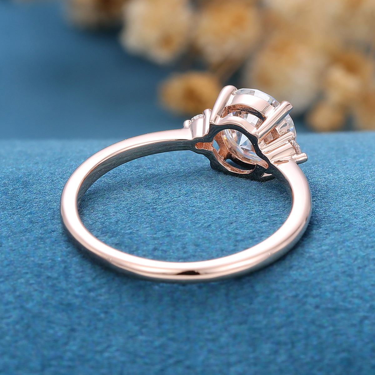 Round Three Stone Lab Grown Diamond Engagement Ring