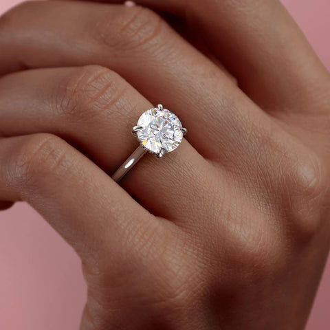 1.60 CT Round Cut Solitaire Hidden Halo Setting Moissanite Engagement Ring 7 1.60 CT Round Cut Solitaire Hidden Halo Setting Moissanite Engagement Ring 7