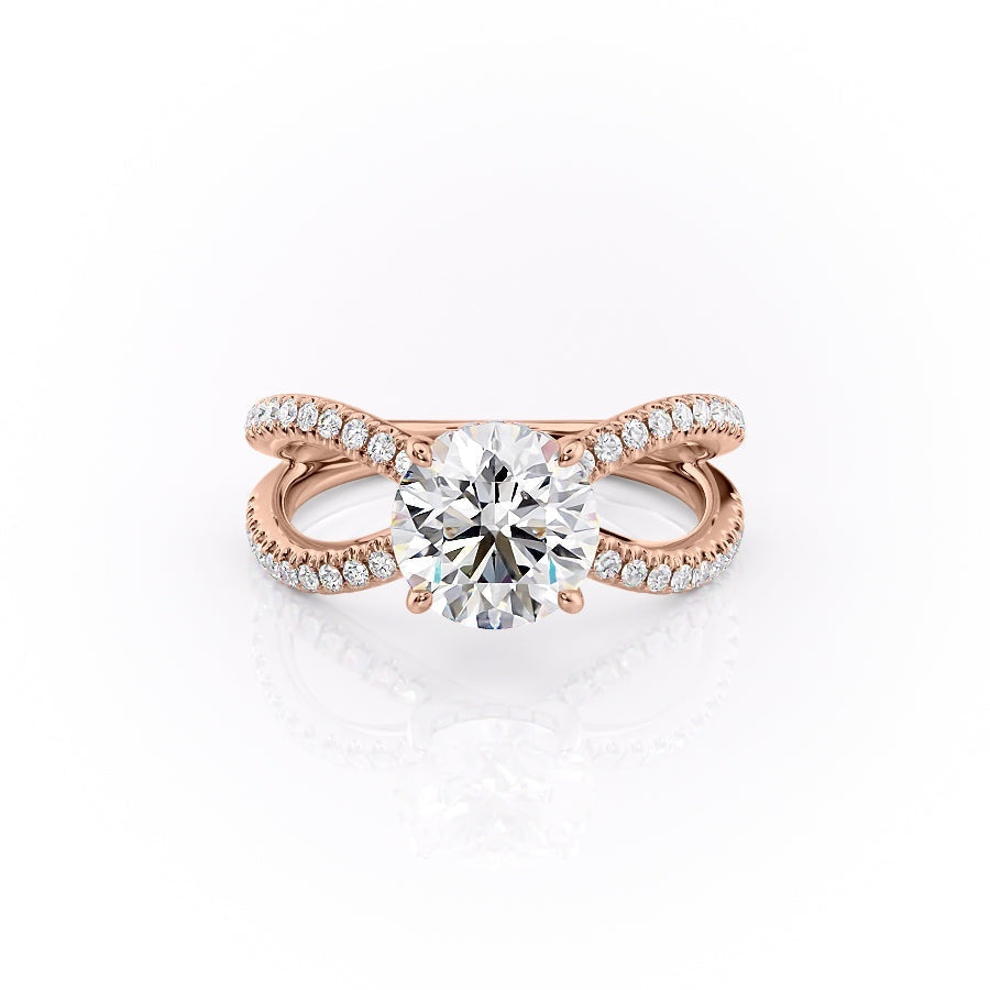 1.35 CT Round Cut Solitaire Unique Pave Setting Moissanite Engagement Ring 12 1.35 CT Round Cut Solitaire Unique Pave Setting Moissanite Engagement Ring 12