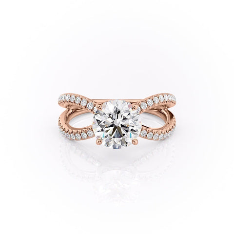 1.35 CT Round Cut Solitaire Unique Pave Setting Moissanite Engagement Ring 12 1.35 CT Round Cut Solitaire Unique Pave Setting Moissanite Engagement Ring 12