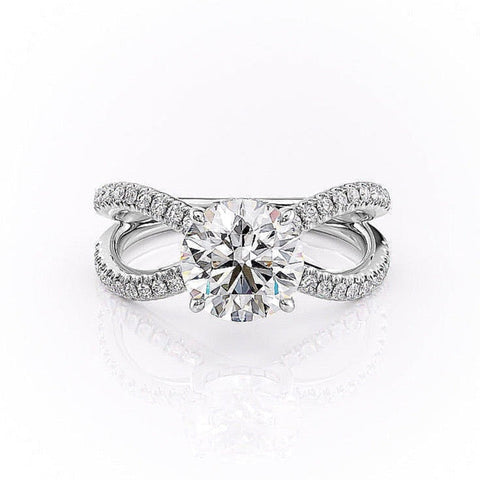 1.35 CT Round Cut Solitaire Unique Pave Setting Moissanite Engagement Ring 10 1.35 CT Round Cut Solitaire Unique Pave Setting Moissanite Engagement Ring 10