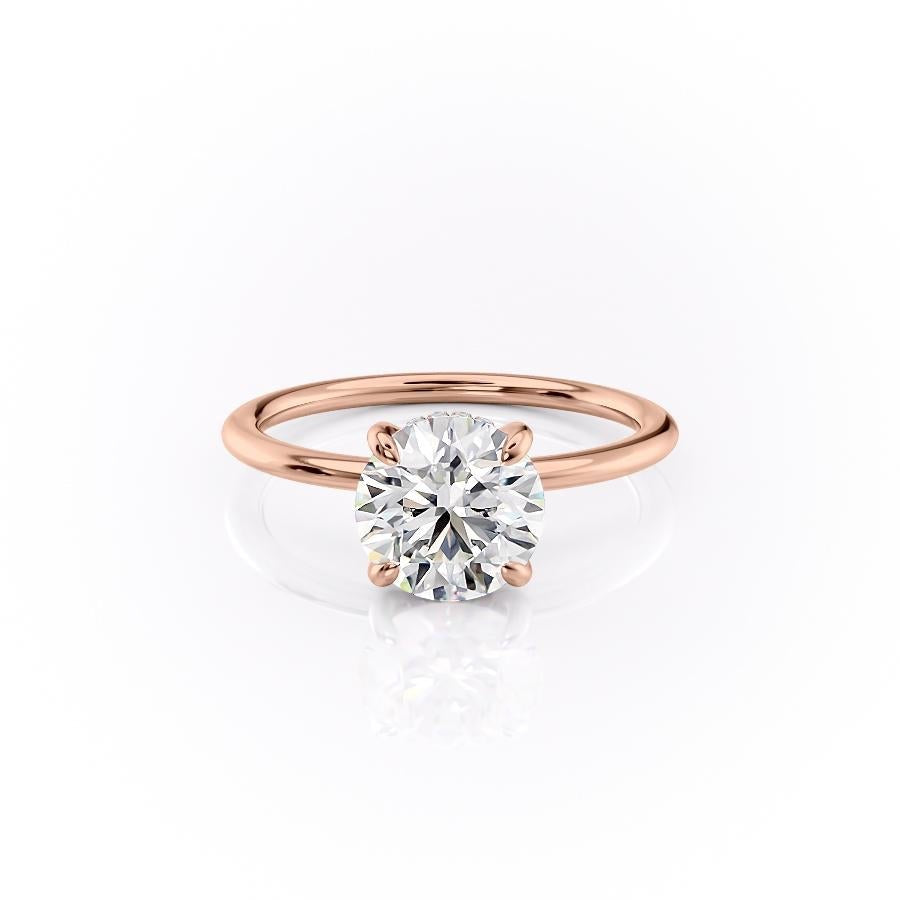 1.6 CT Round Cut Solitaire Hidden Halo Setting Moissanite Engagement Ring 10 1.6 CT Round Cut Solitaire Hidden Halo Setting Moissanite Engagement Ring 10