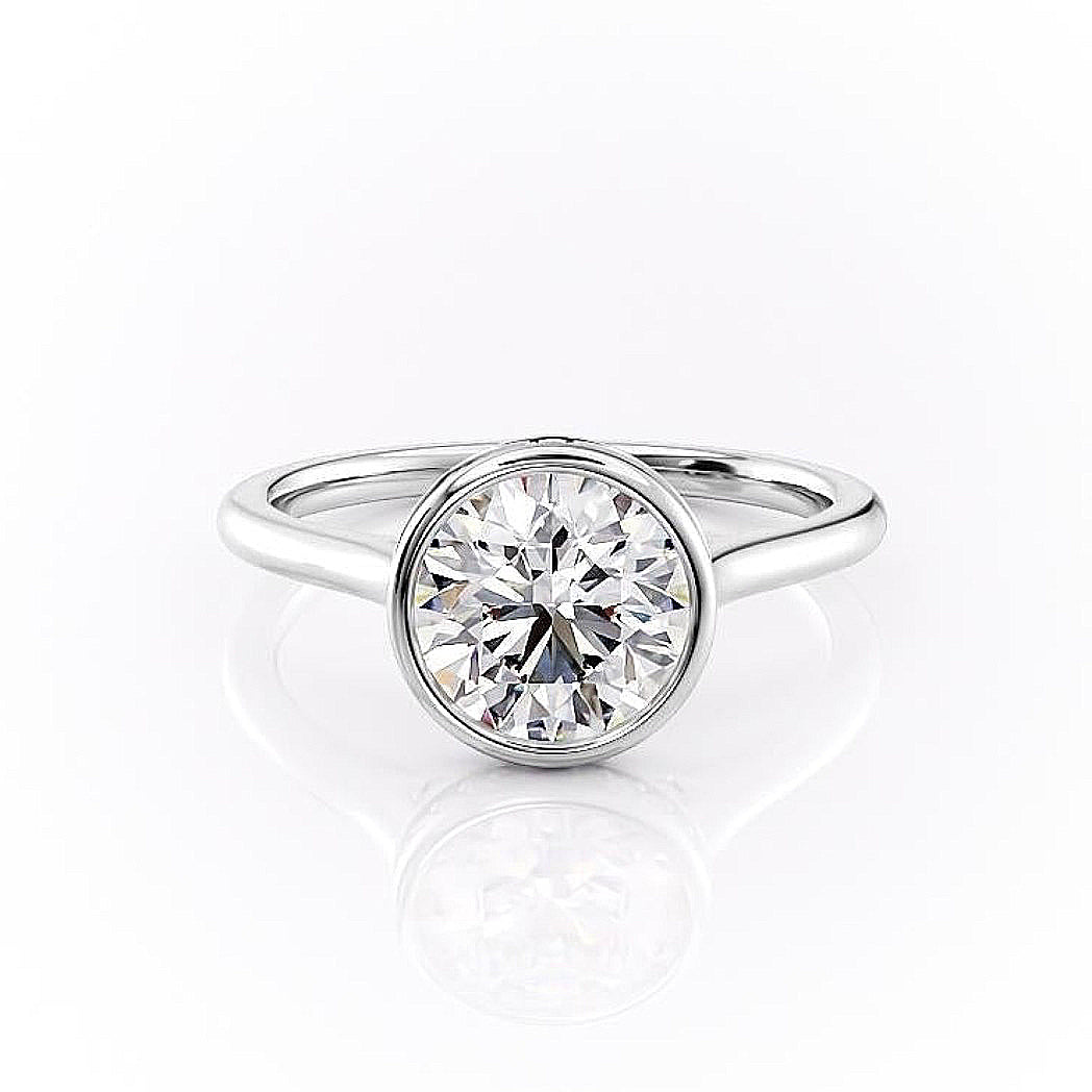 1.60 CT Round Cut Bezel Solitaire Moissanite Engagement Ring 10 1.60 CT Round Cut Bezel Solitaire Moissanite Engagement Ring 10