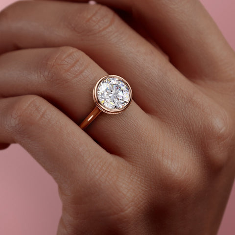 1.60 CT Round Cut Bezel Solitaire Moissanite Engagement Ring 8 1.60 CT Round Cut Bezel Solitaire Moissanite Engagement Ring 8