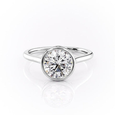 1.60 CT Round Cut Bezel Solitaire Moissanite Engagement Ring 10 1.60 CT Round Cut Bezel Solitaire Moissanite Engagement Ring 10