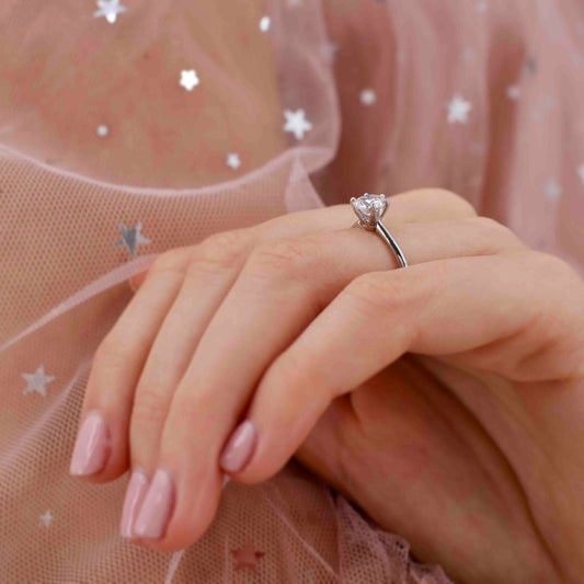 Round Solitaire Lab Grown Diamond Engagement Ring
