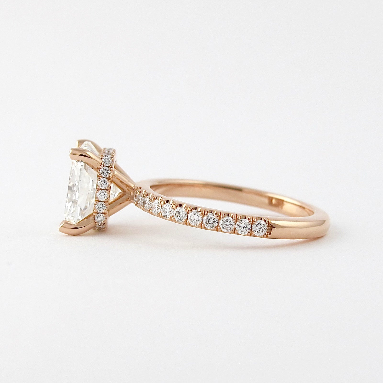 1.5 CT Cushion Hidden Halo & Pave Moissanite Engagement Ring 4 1.5 CT Cushion Hidden Halo & Pave Moissanite Engagement Ring 4