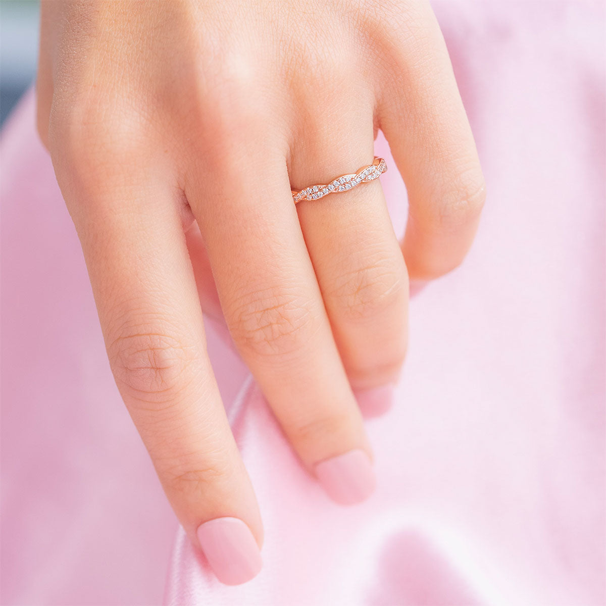 0.34 TCW Round Twisted Style Moissanite Wedding Band 6 0.34 TCW Round Twisted Style Moissanite Wedding Band 6