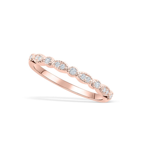 0.16 TCW Round Milgrain Style Moissanite Wedding Band 13 0.16 TCW Round Milgrain Style Moissanite Wedding Band 13