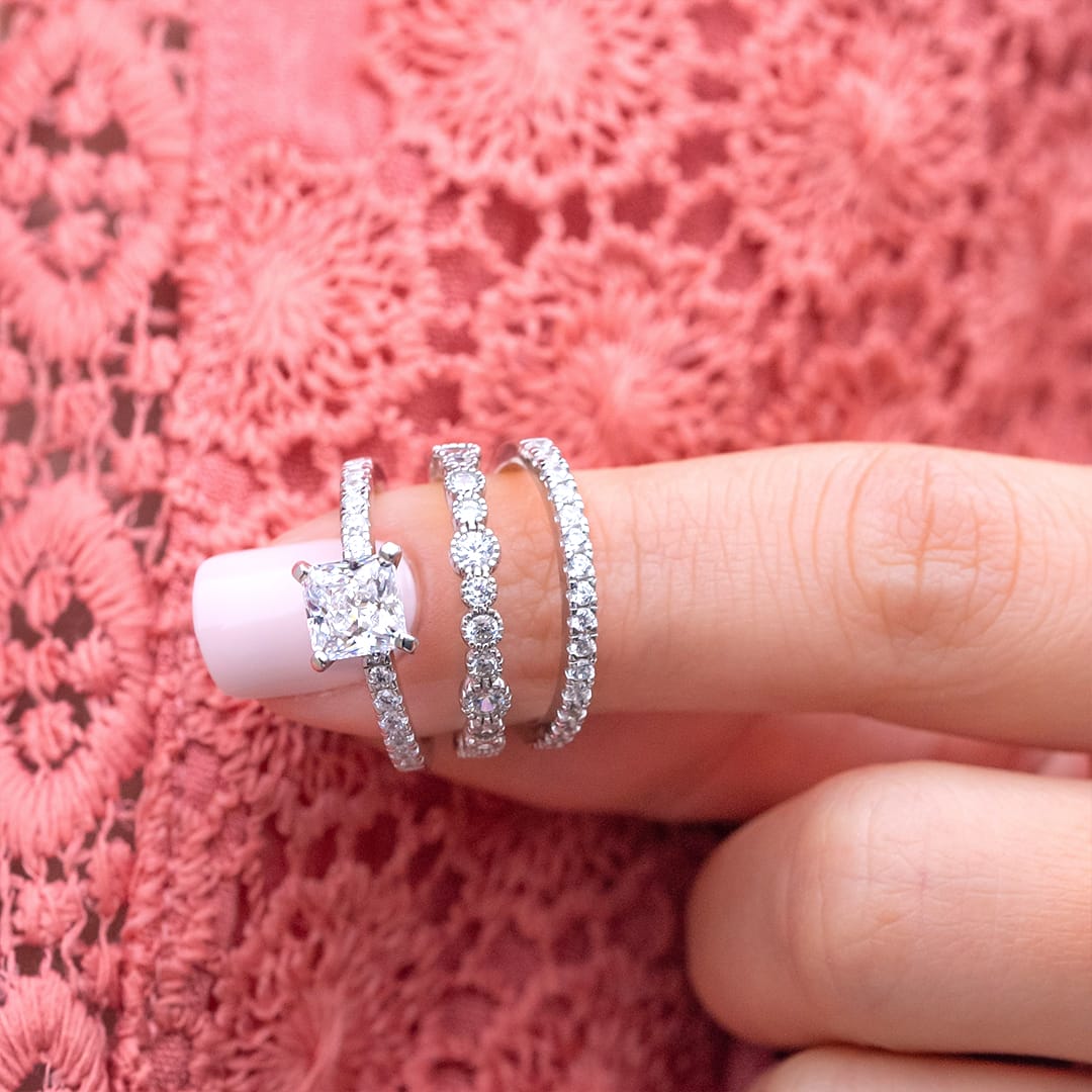 0.20 TCW Round Cut Full Eternity Moissanite Wedding Band 12 0.20 TCW Round Cut Full Eternity Moissanite Wedding Band 12