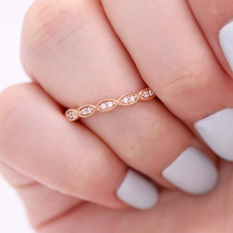 0.10 TCW Round Cut Milgrain Style Moissanite Wedding Band 3 0.10 TCW Round Cut Milgrain Style Moissanite Wedding Band 3