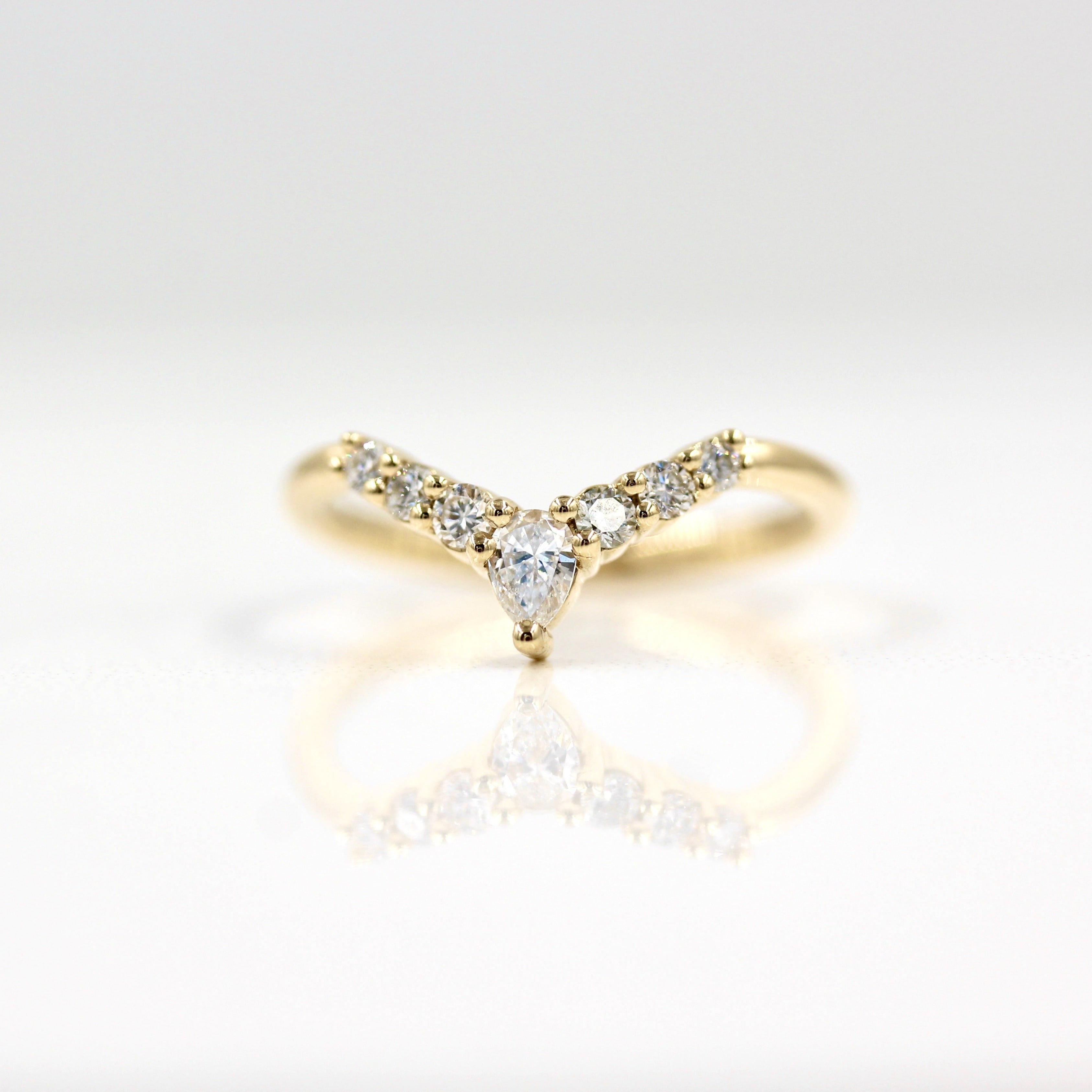 0.31 TCW Round & Pear Cut Curved Moissanite Wedding Band 4 0.31 TCW Round & Pear Cut Curved Moissanite Wedding Band 4