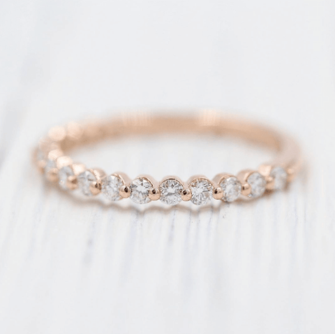 0.35 TCW Round Cut Half Eternity Moissanite Wedding Band 2 0.35 TCW Round Cut Half Eternity Moissanite Wedding Band 2