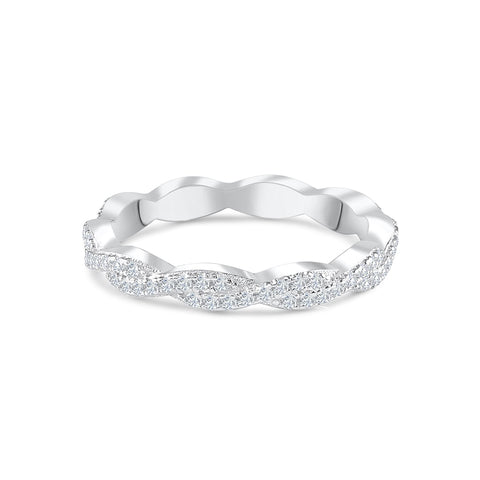 0.34 TCW Round Twisted Style Moissanite Wedding Band 7 0.34 TCW Round Twisted Style Moissanite Wedding Band 7