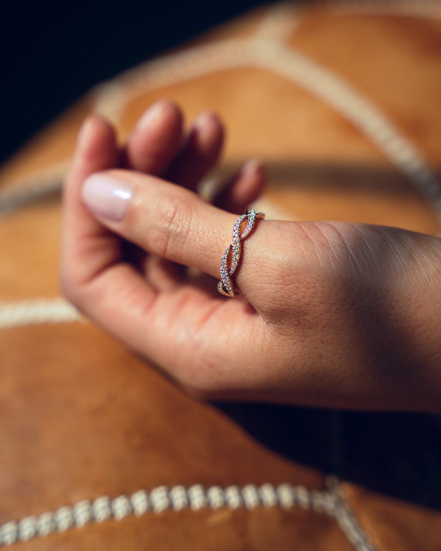 0.54 CT Round Criss Cross Style Lab Grown Diamond Wedding Band