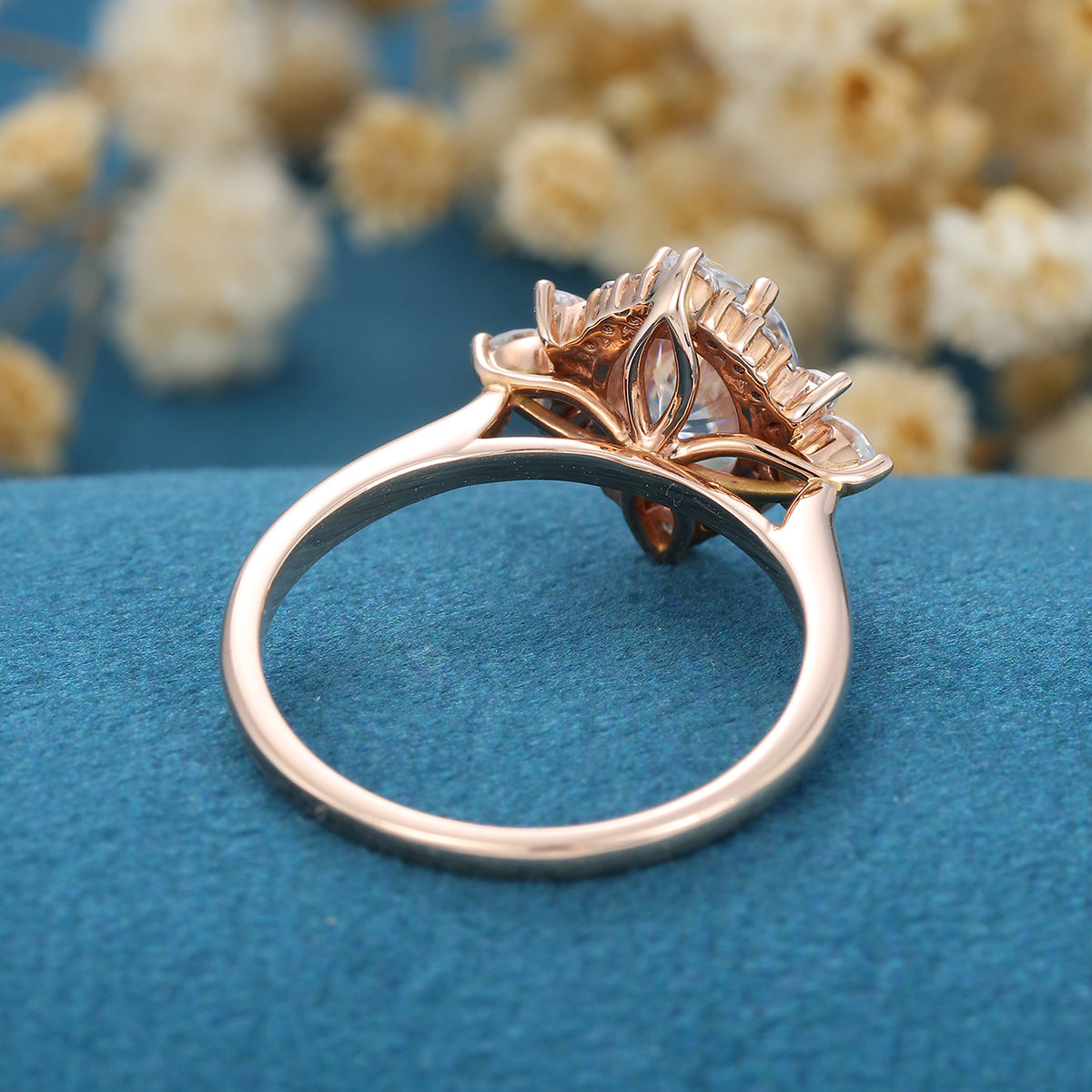 Oval Cluster Lab Grown Diamond Engagement Ring