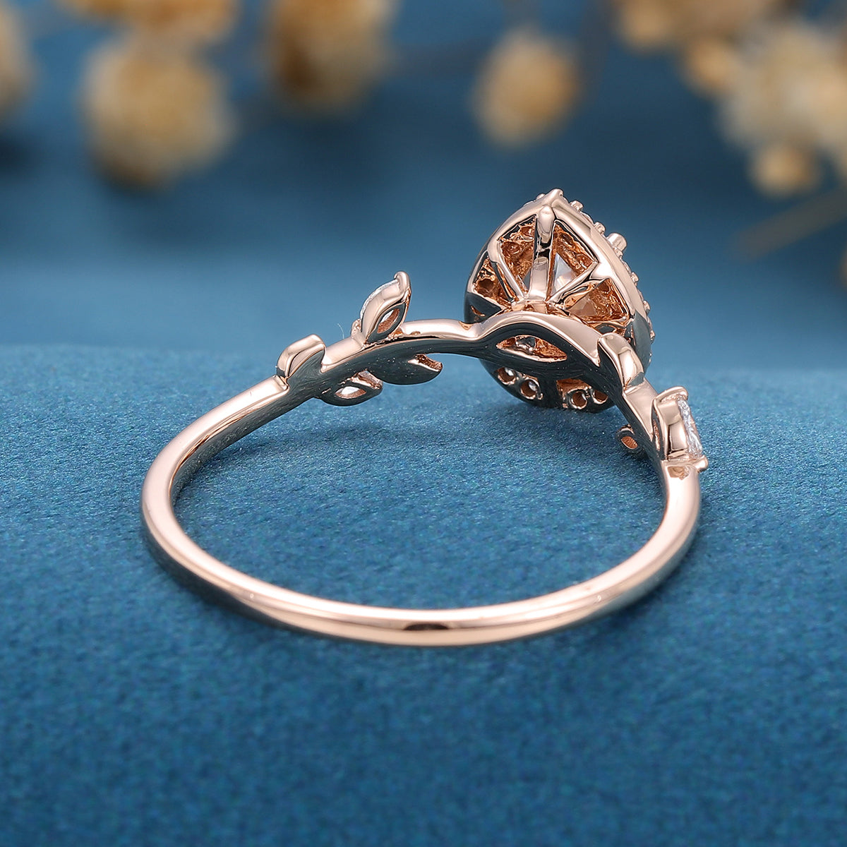 Pear Cluster Lab Grown Diamond Engagement Ring