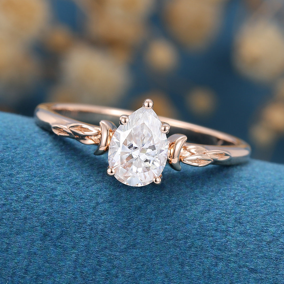 Pear Solitaire Lab Grown Diamond Engagement Ring