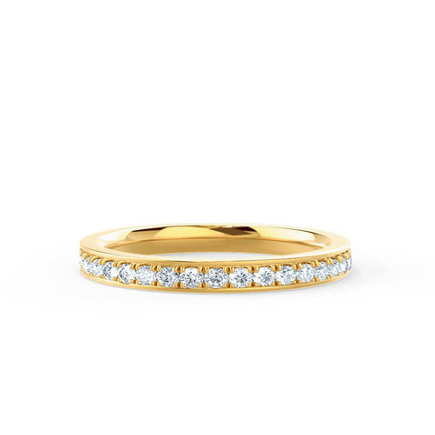 0.16 CT Round Shaped Moissanite Half Eternity Style Wedding Band 3 0.16 CT Round Shaped Moissanite Half Eternity Style Wedding Band 3