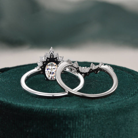 1.50 CT Pear Cut Cluster Moissanite Bridal Ring Set 7 1.50 CT Pear Cut Cluster Moissanite Bridal Ring Set 7