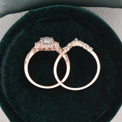 1.50 CT Oval Cut Twisted Art Deco Moissanite Bridal Ring Set 7 1.50 CT Oval Cut Twisted Art Deco Moissanite Bridal Ring Set 7