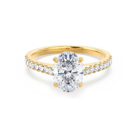 3.0 CT Oval Shaped Moissanite Solitaire Style Pave Engagement Ring 5 3.0 CT Oval Shaped Moissanite Solitaire Style Pave Engagement Ring 5