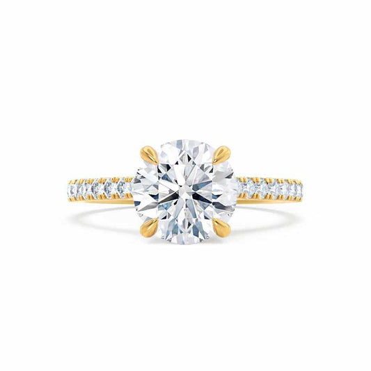 Round Pave Lab Grown Diamond Engagement Ring