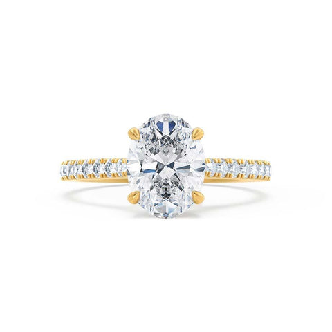 3.0 CT Oval Shaped Moissanite Solitaire Style Pave Engagement Ring 6 3.0 CT Oval Shaped Moissanite Solitaire Style Pave Engagement Ring 6