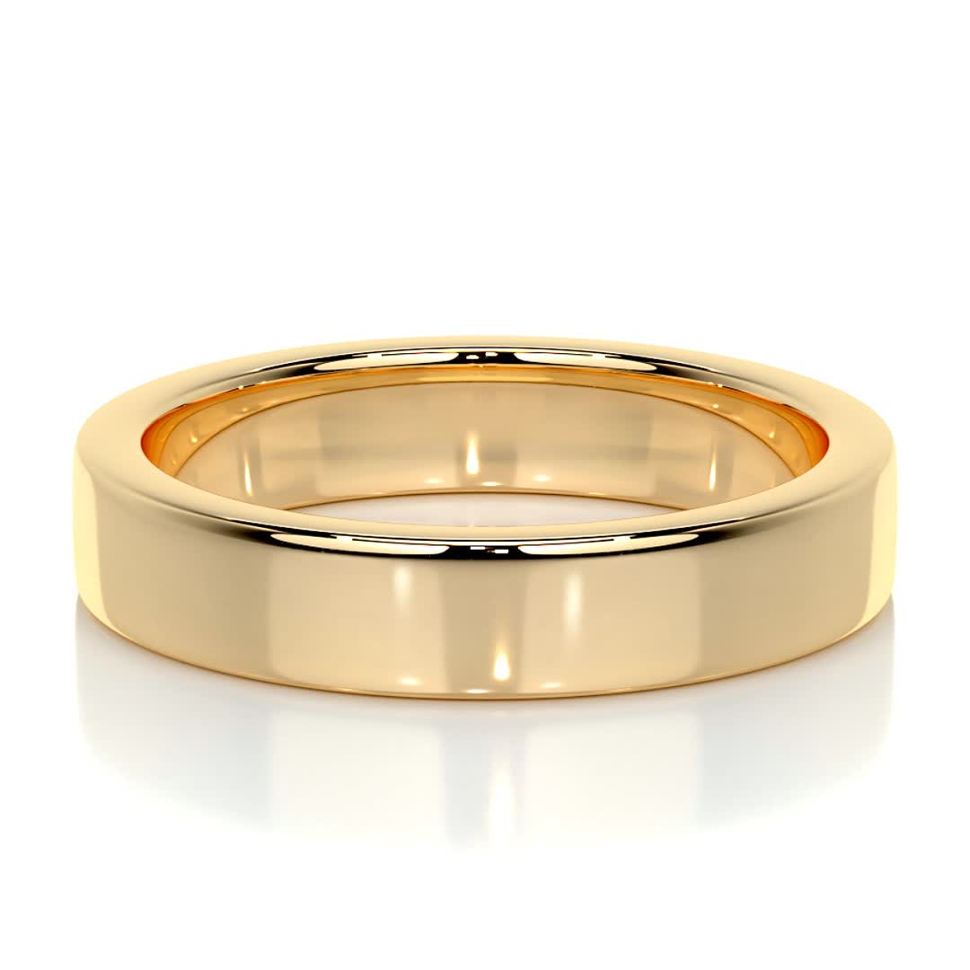 Polished Finish Yellow Gold Classic Men's Band 8 Polished Finish Yellow Gold Classic Men's Band 8