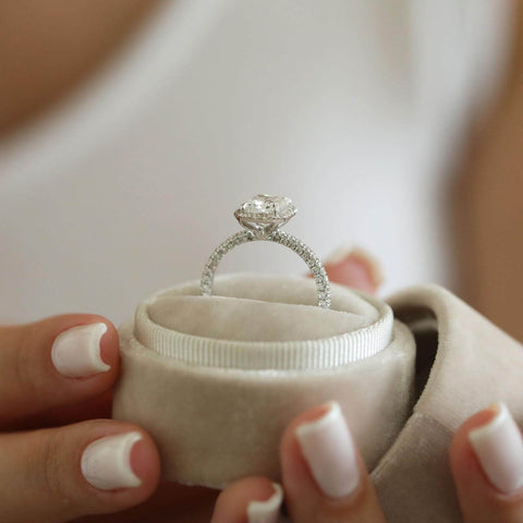 1.67 CT Radiant Halo Pave Moissanite Engagement Ring 3 1.67 CT Radiant Halo Pave Moissanite Engagement Ring 3