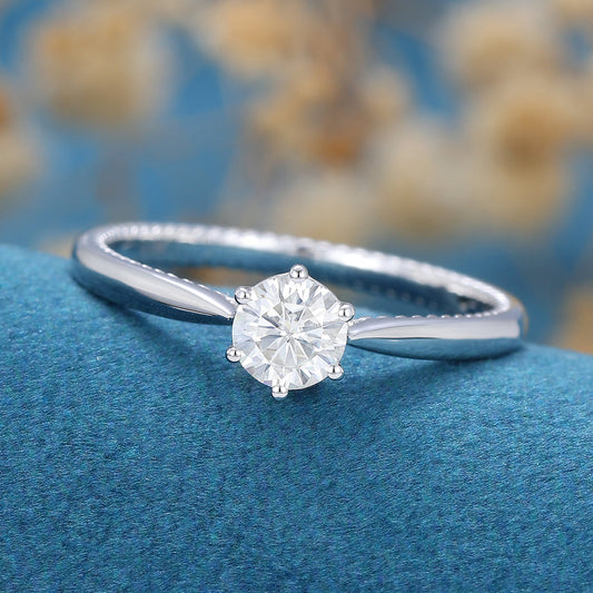 Round Solitaire Lab Grown Diamond Engagement Ring