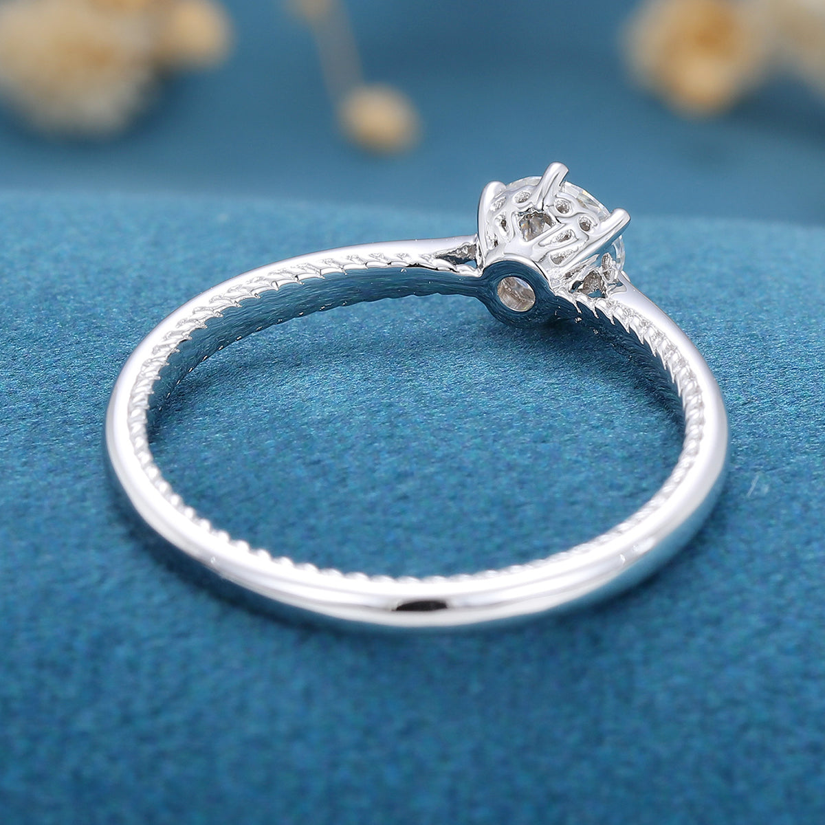 Round Solitaire Lab Grown Diamond Engagement Ring