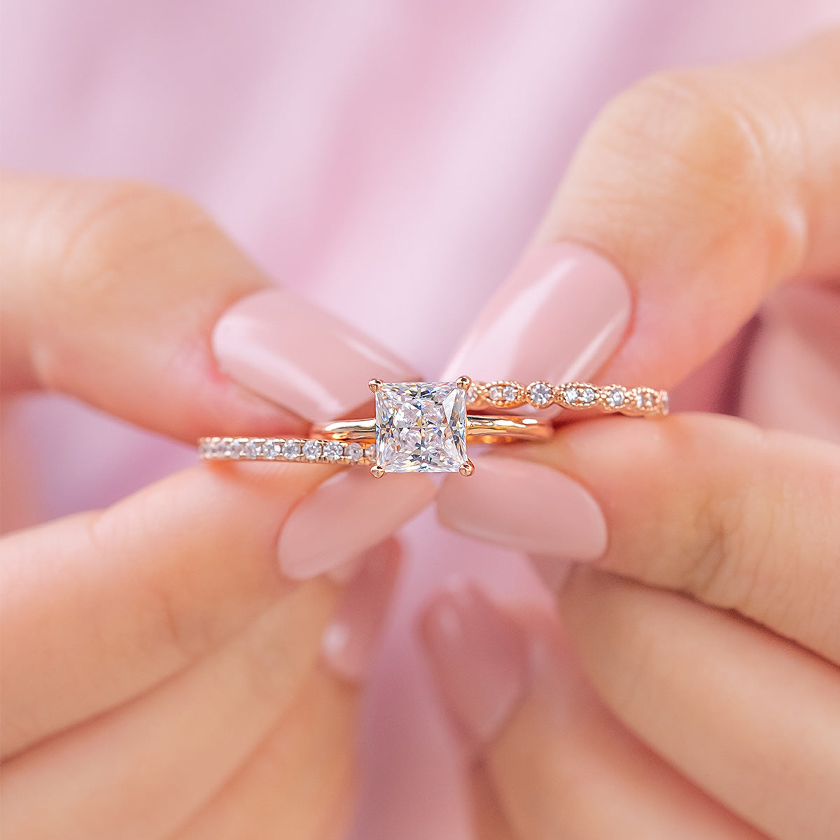 0.16 TCW Round Milgrain Style Moissanite Wedding Band 15 0.16 TCW Round Milgrain Style Moissanite Wedding Band 15