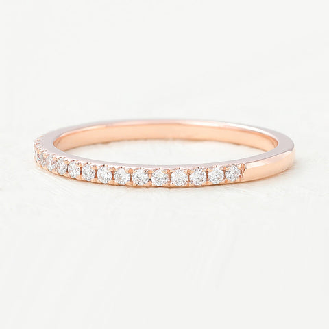 0.14 CT Round Shaped Moissanite Half Eternity Wedding Band 3 0.14 CT Round Shaped Moissanite Half Eternity Wedding Band 3