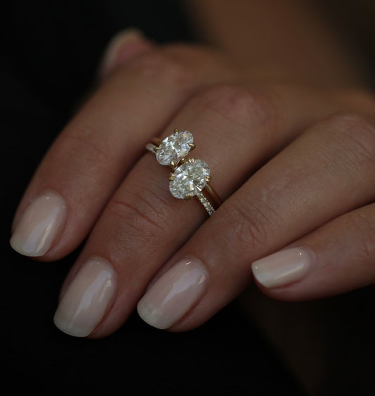 Oval Cut Pave Lab Grown Diamond Engagement Ring