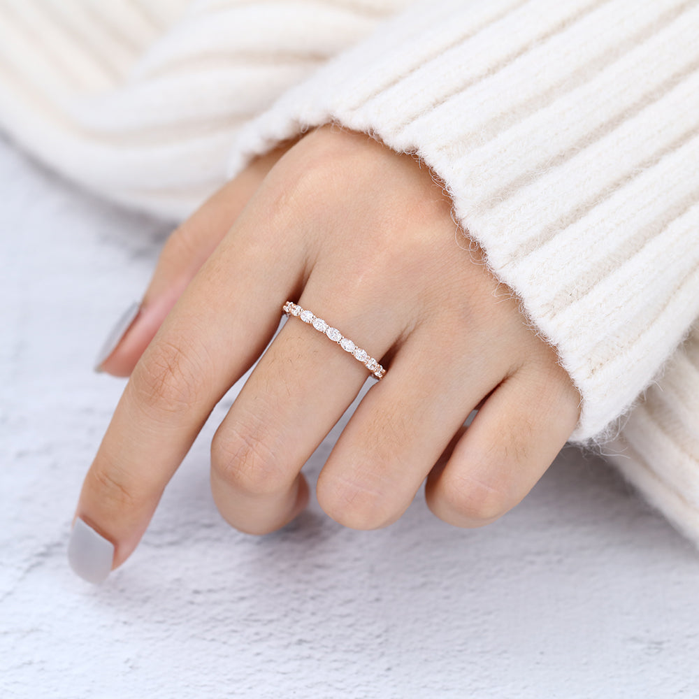 1.32 CT Oval Shaped Moissanite Full Eternity Wedding Band 5 1.32 CT Oval Shaped Moissanite Full Eternity Wedding Band 5