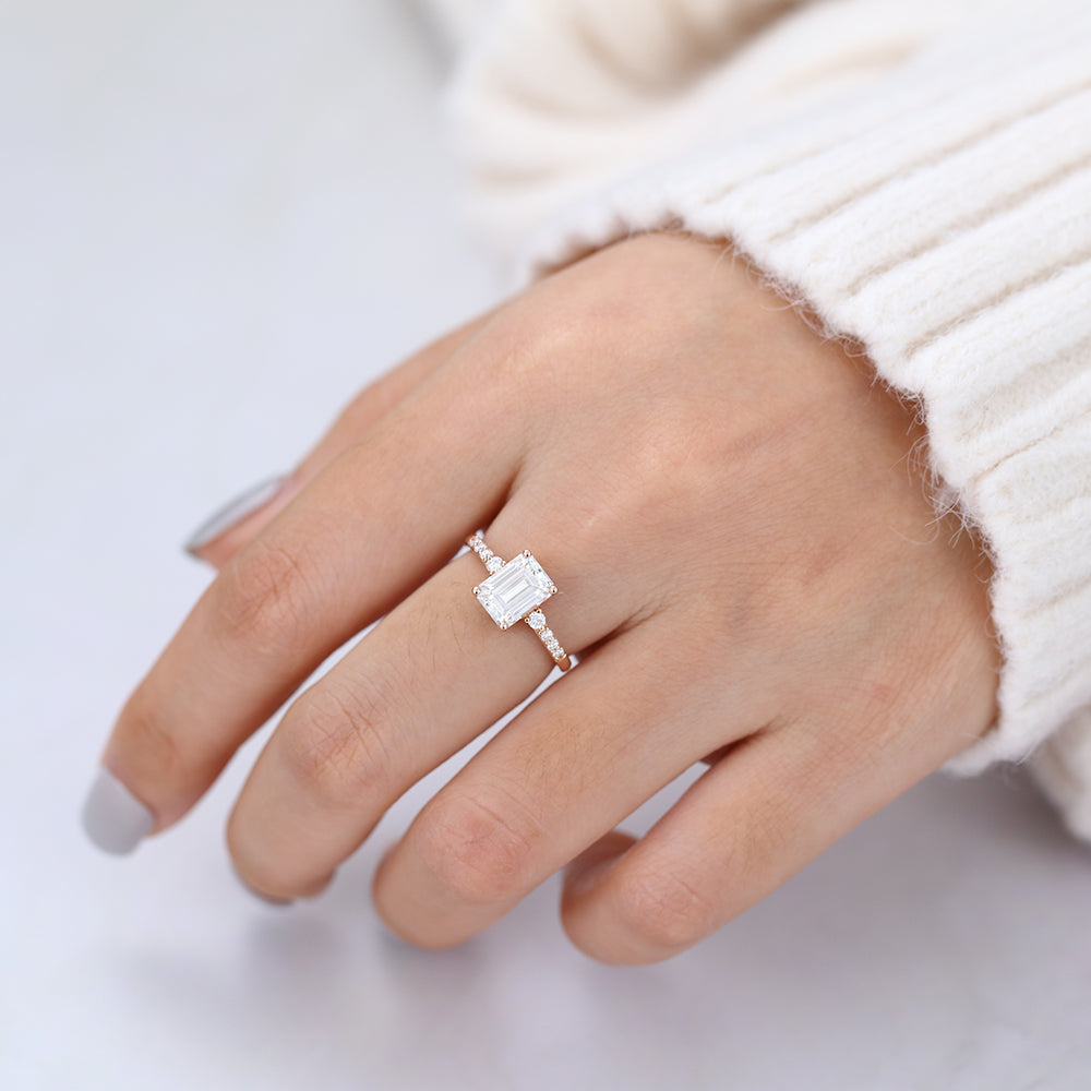 Emerald Pave Lab-Grown Diamond Engagement Ring