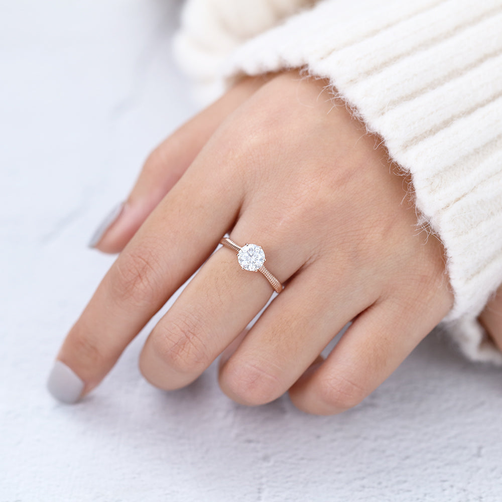 Round Solitaire Lab-Grown Diamond Engagement Ring