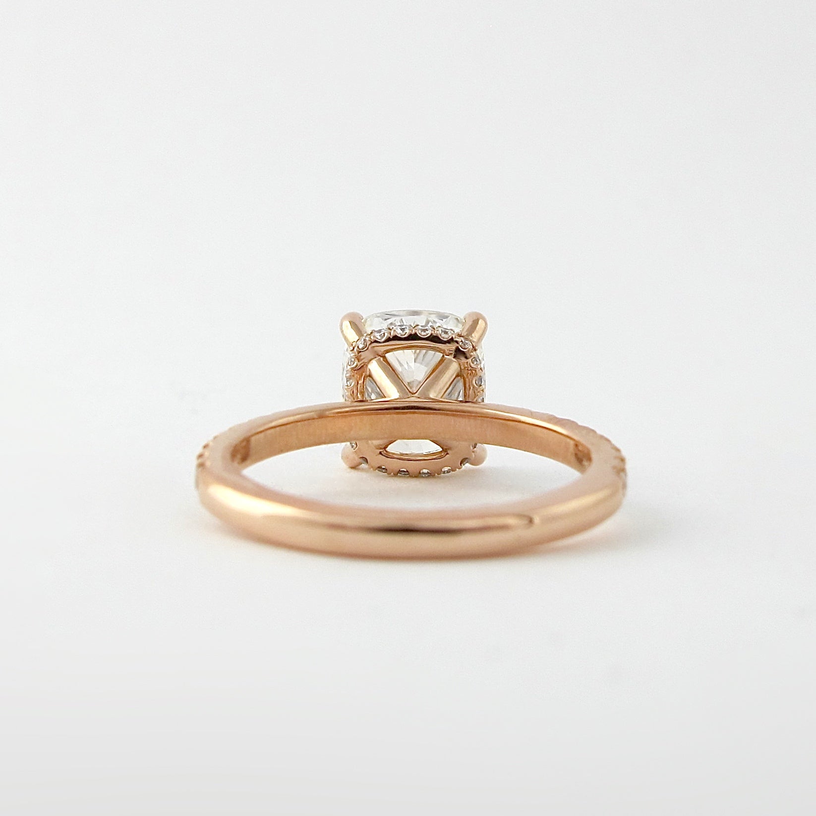1.5 CT Cushion Hidden Halo & Pave Moissanite Engagement Ring 3 1.5 CT Cushion Hidden Halo & Pave Moissanite Engagement Ring 3