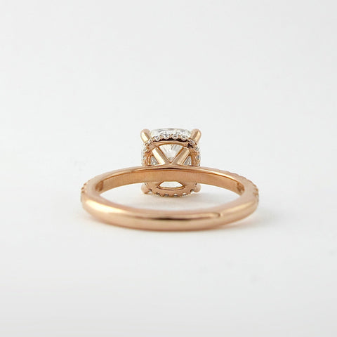 1.5 CT Cushion Hidden Halo & Pave Moissanite Engagement Ring 3 1.5 CT Cushion Hidden Halo & Pave Moissanite Engagement Ring 3
